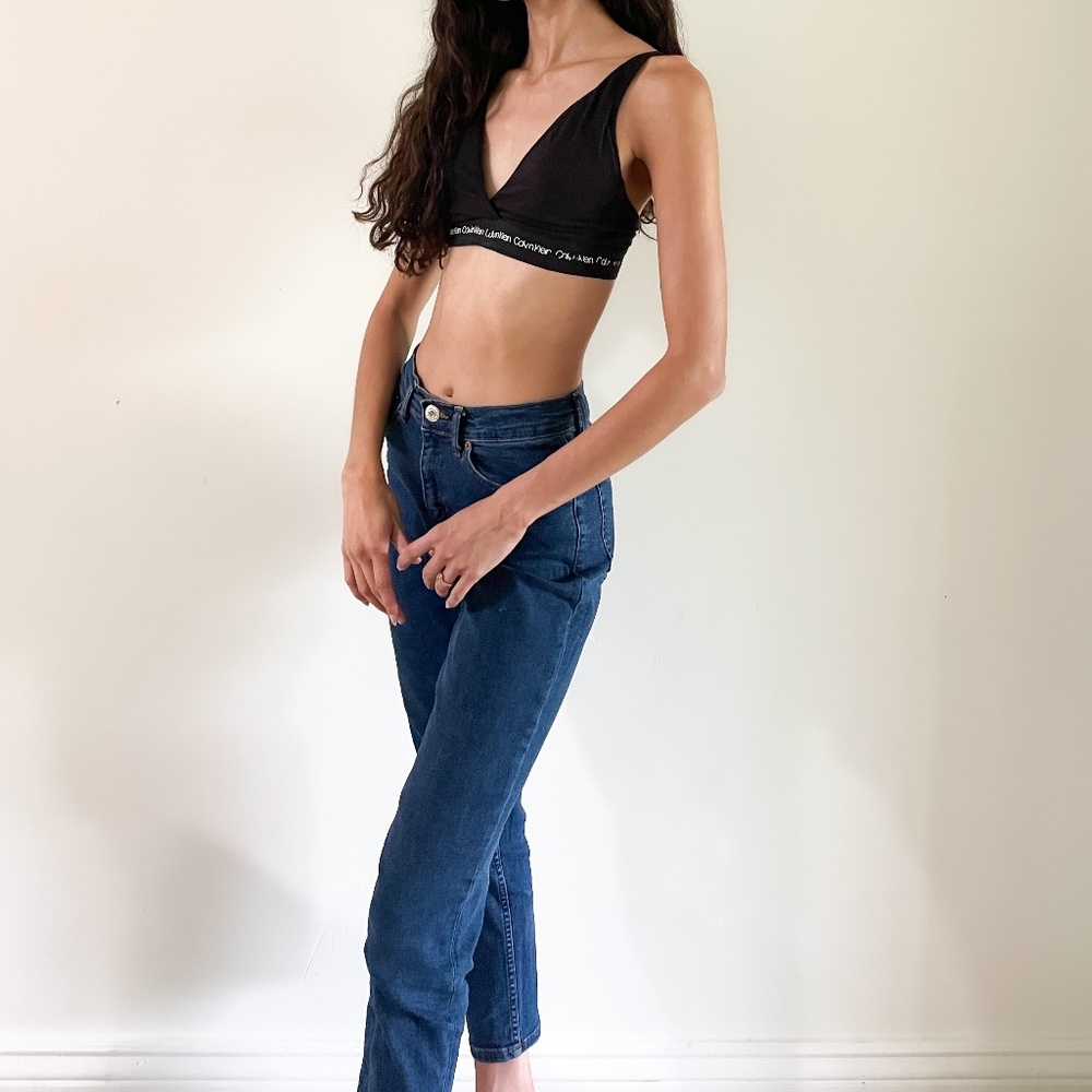 MNG Mom Jeans High Rise Ankle Dark Wash Size 2